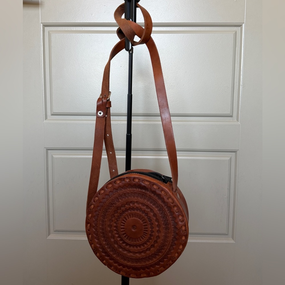 Brown Leather Circle Bag